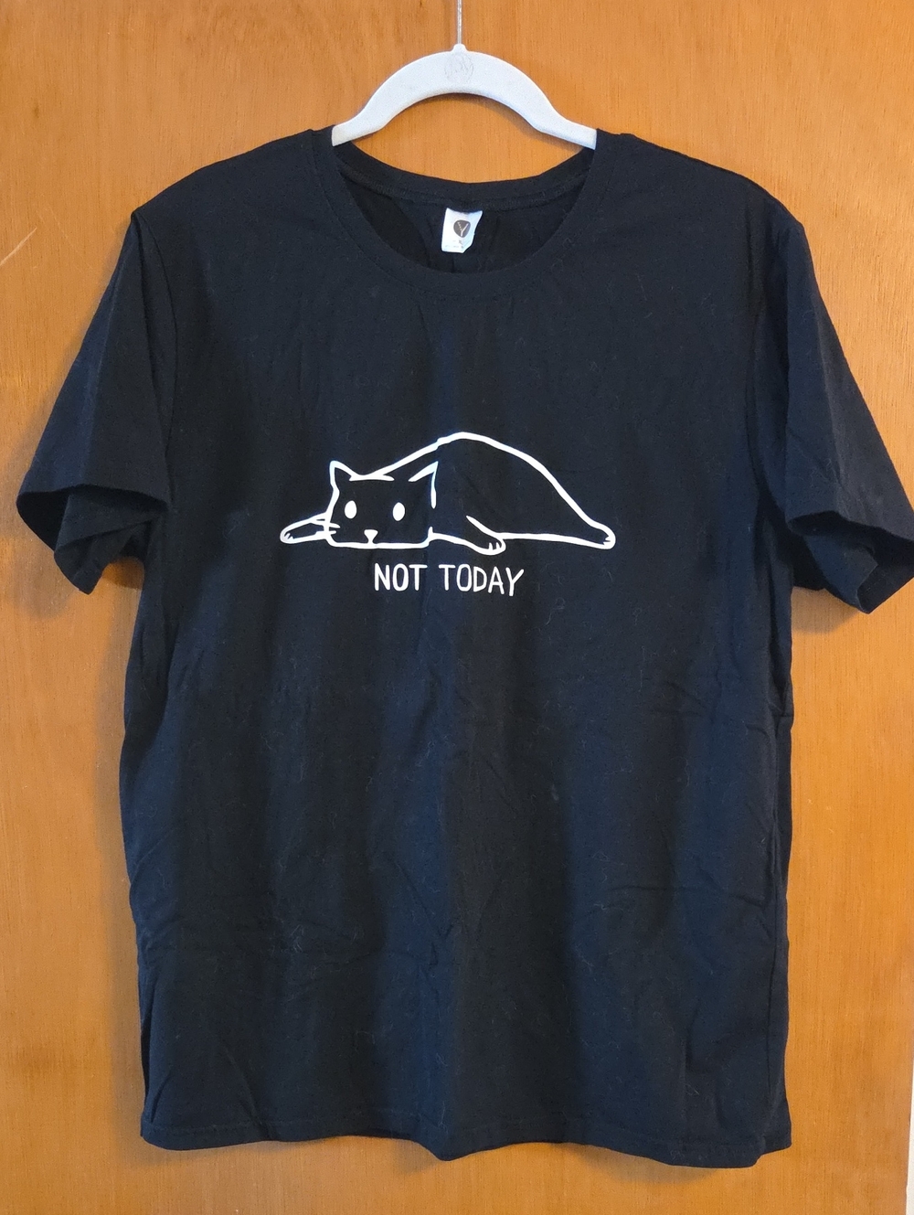 Not Today Cat Graphic T-Shirt - Black